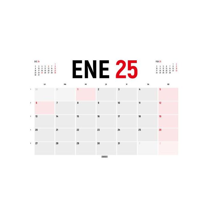 CALENDARIO 2025 PARED HORIZONTAL DOBLE CARA 42 x 30 CM INGRAF 332468 1