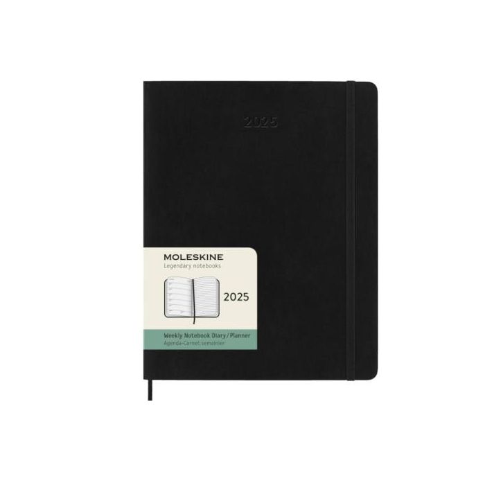 Agenda 2025 Tapa Blanda 12 Meses Semanal XL (19 X 25 Cm) Negra Moleskine DSB12WN4Y25