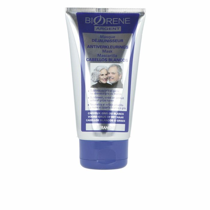 Eugene-Perma (F02) BIORENE ARGENT Mascarilla Cabello Blanco y Gris, Neutraliza Reflejos Amarillos, Nutritiva con Macadamia 150 ml