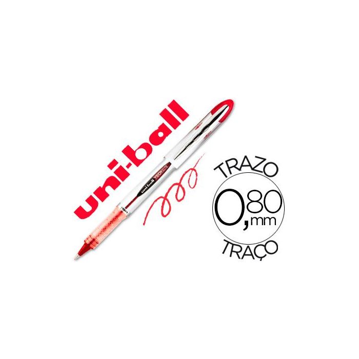 Rotulador Uni-Ball Roller Ub-200 Vision Rojo 0,8 mm -Unidad 12 unidades