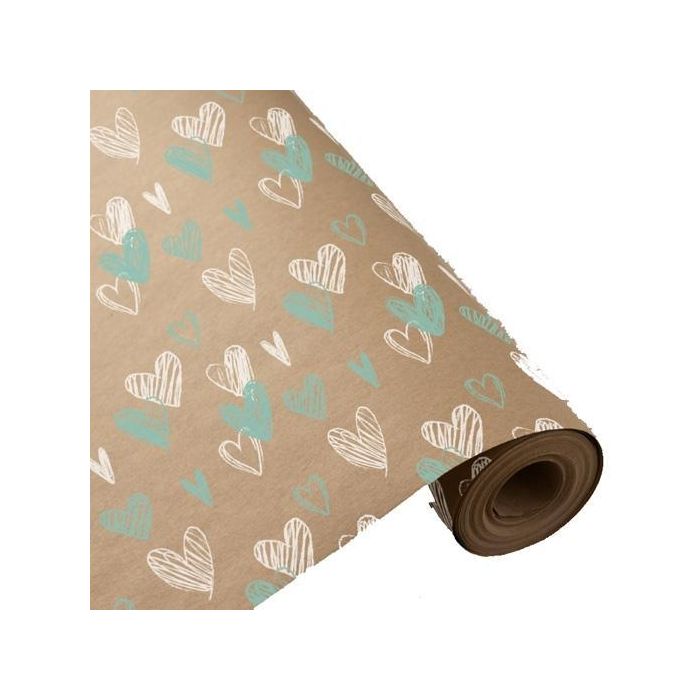 Wonder Wrapper Bobina Papel De Regalo 62 cm X 70M Corazones