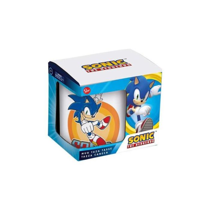 Taza ceramica sonic japan en caja de regalo.325 ml