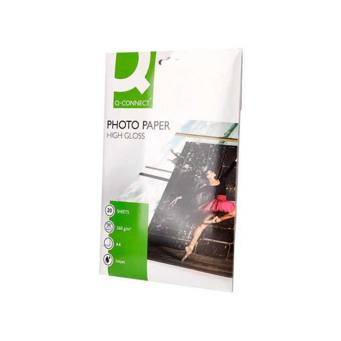 Papel Q-Connect Foto Glossy Kf02163 Din A4 Alta Calidad Digital Photo Para Ink-Jet Bolsa De 20 Hojas De 260 gr 2