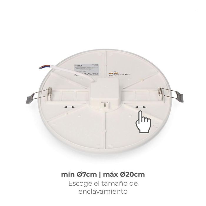 *ult.unidades* downlight led superficie/empotrable 24w 1680lm 6500k luz fria enclavamiento regulable ø23x4cm edm 1