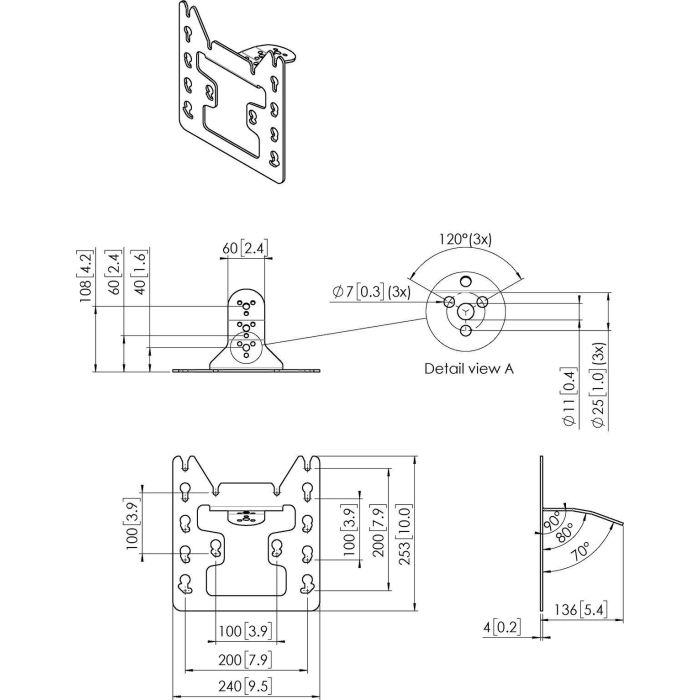 Vogels Pfi 3045 Interface 200X100, 200X200 Black (PFI3045) 2