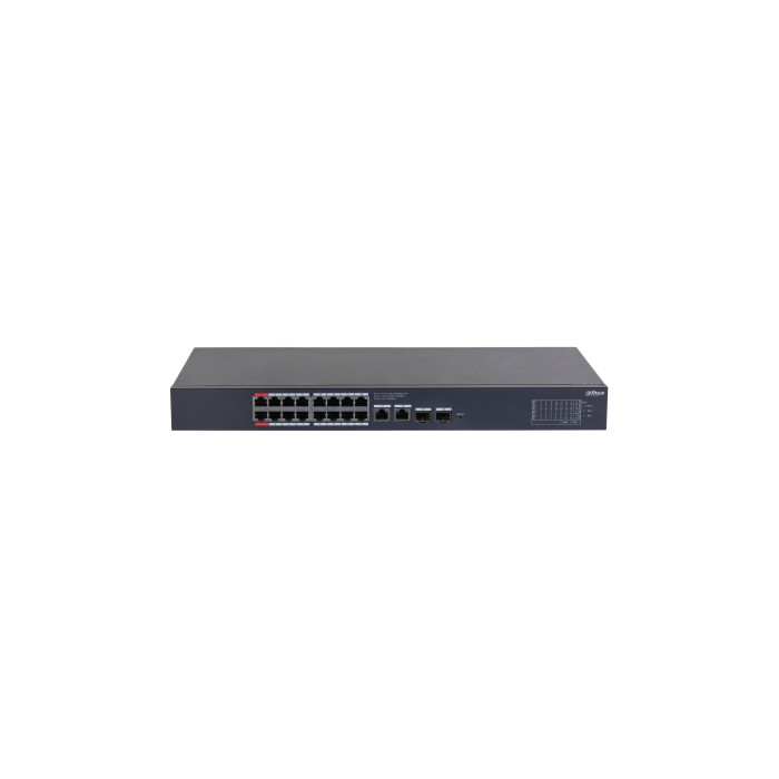 (Cs4220-16Gt-240) Dahua Switch Poe 16 Puertos Gigabit + 2 Uplink Gigabit Rj45 + 2Sfp Gigabit 240W Managed Cloud L2