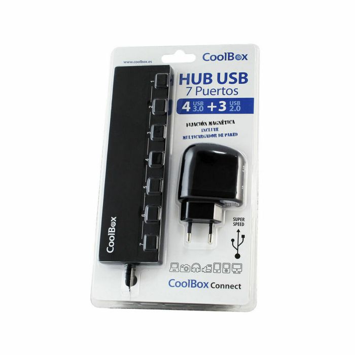 Hub USB CoolBox HUBCOO356A Negro 1