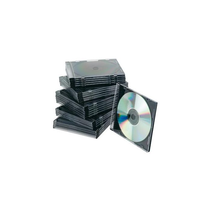 Caja De Cd Q-Connect Slim -Con Interior Negro -Pack De 25 Unidades