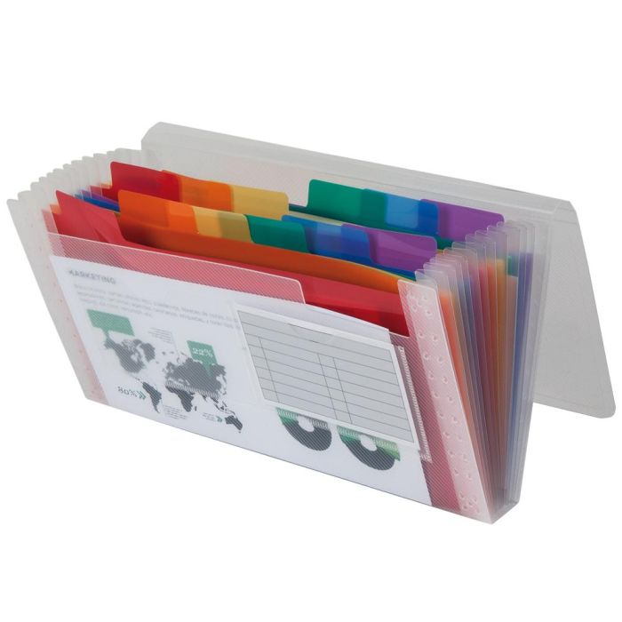 Carpeta Liderpapel Clasificador Fuelle 43804 Polipropileno Para Letras Y Cheques Spectrafile 13 Dpto 1