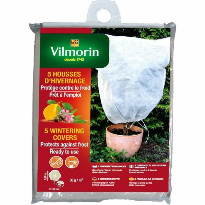 VILMORIN Conjunto de 5 fundas de invierno 30g / m² - 0,80 x 0,80m - Blanco