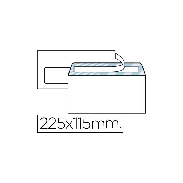 Sobre Liderpapel N.6 Blanco Americano Ventana Izquierda 115x225 Tira Silicona Open System Caja De 500 Unidades