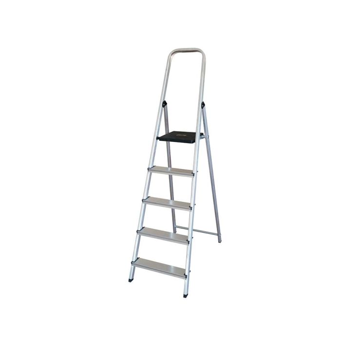 Escalera Q-Connect De Aluminio 5 Peldaños 1062x483X1675 mm Peso Maximo 150 kg En-131 1