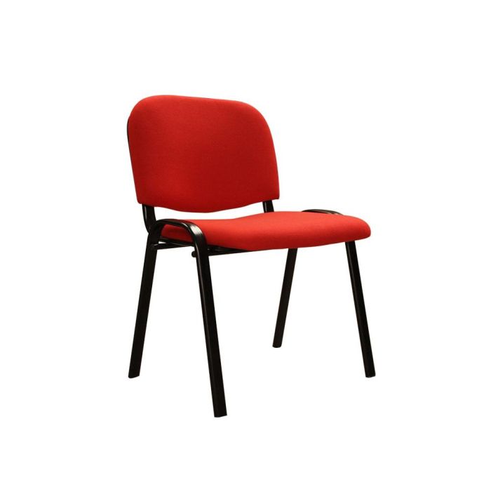 Silla Apilable Q-Connect Brazos Cortos Tapizada Sin Rueds 910 mm Alto 460 mm Largo440 mm Profundidad Roja 1