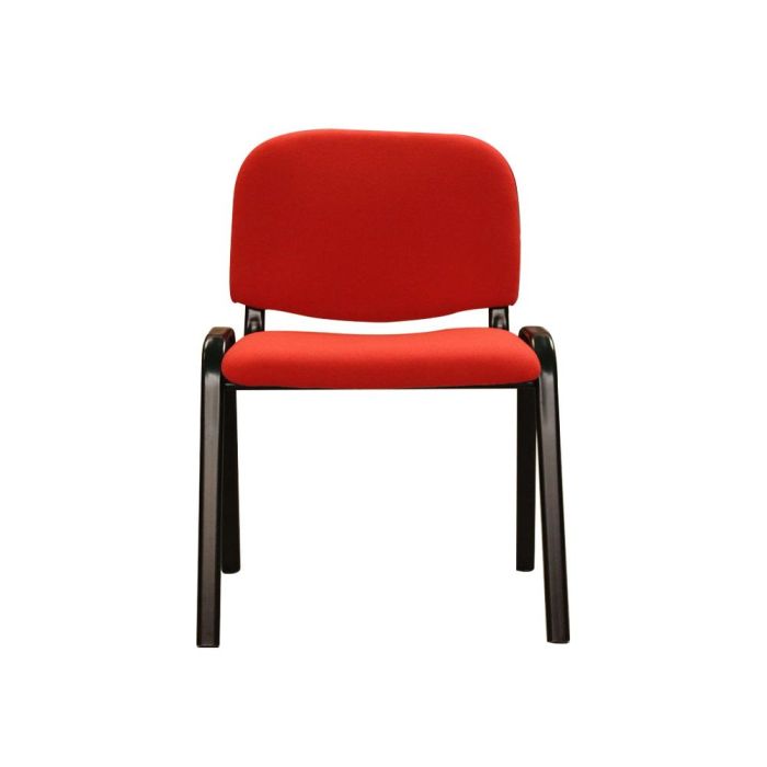 Silla Apilable Q-Connect Brazos Cortos Tapizada Sin Rueds 910 mm Alto 460 mm Largo440 mm Profundidad Roja 2