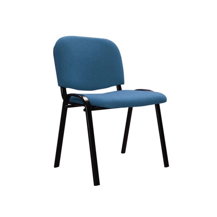 Silla Apilable Q-Connect Brazos Cortos Tapizada Sin Ruedas 910 mm Alto 460 mm Largo440 mm Profundidad Azul 1