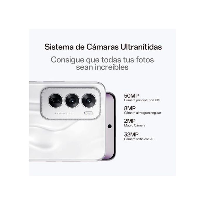 Oppo Reno 12 5G Smartphone 256GB 12GB RAM Plata con Pantalla AMOLED de 6.7 Pulgadas y Batería de 5000mAh