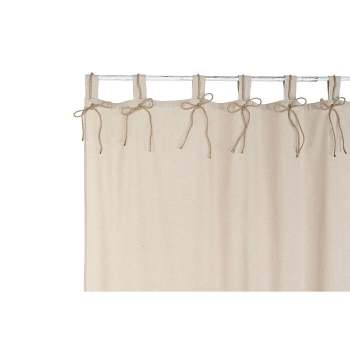 DKD Home Decor Cortina Cottage Natural de Poliéster con Trabillas y Lazos 260 cm Largo x 140 cm Ancho 3