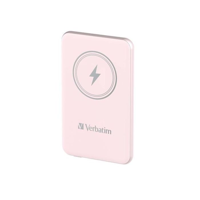 Verbatim cargador inalambrico power bank 10k mah 1xusb-c rosa