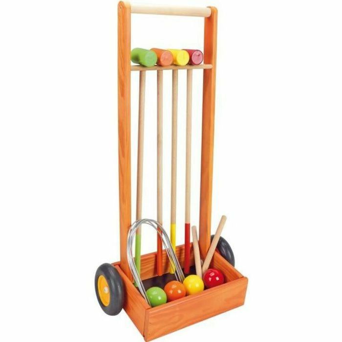 Juego de croquet de madera JEUJURA - 4 jugadores - Carro de madera