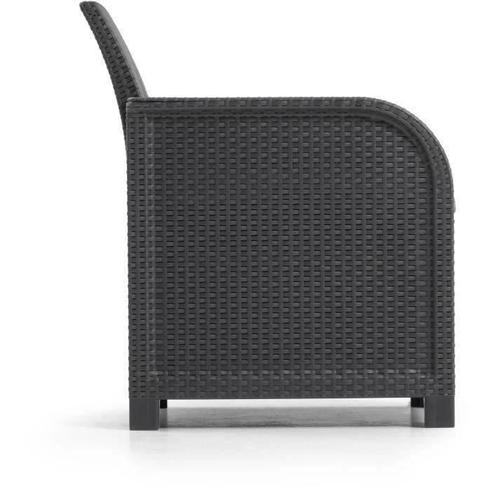 ALLIBERT by KETER - Sillón SanRemo - imitación ratán tejido - gris grafito 2 ALLIBERT by KETER - Sillón SanRemo - imitación ratán tejido - gris grafito 2