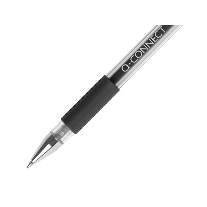 Boligrafo Q-Connect Tinta Gel Negro 0,7 mm Sujecion De Caucho 10 unidades 1