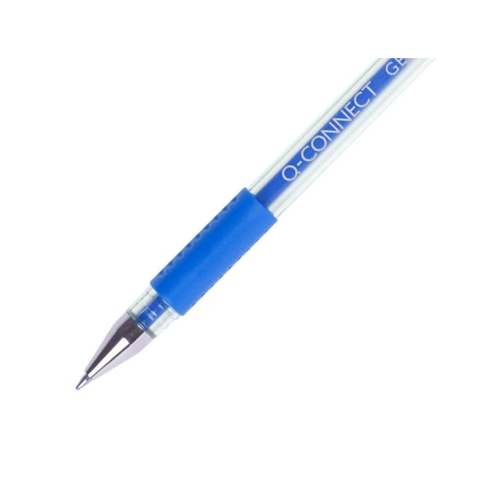 Boligrafo Q-Connect Tinta Gel Azul 0,7 mm Sujecion De Caucho 10 unidades 1