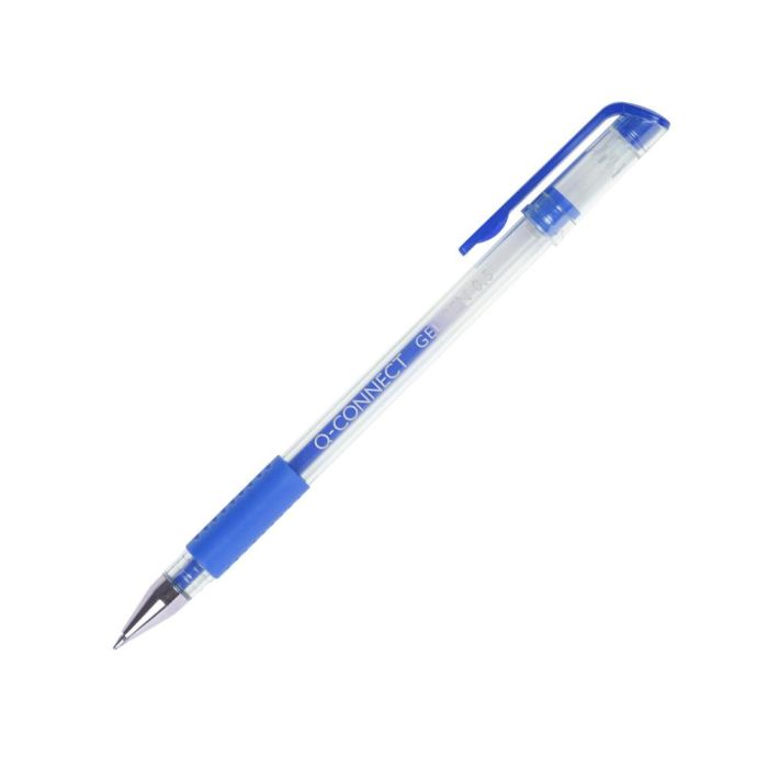 Boligrafo Q-Connect Tinta Gel Azul 0,7 mm Sujecion De Caucho 10 unidades 1