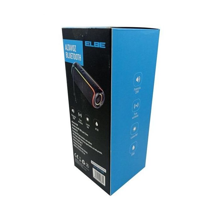Elbe ALT-N12 Altavoz Bluetooth 20W TWS Negro IPX6 con Luces LED 9