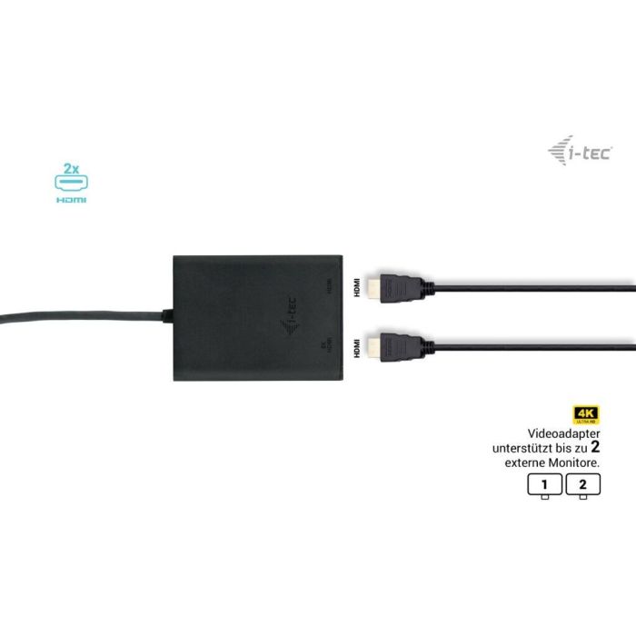 Adaptador HDMI i-Tec C31DUAL4K60HDMI Negro 8 Adaptador HDMI i-Tec C31DUAL4K60HDMI Negro 8