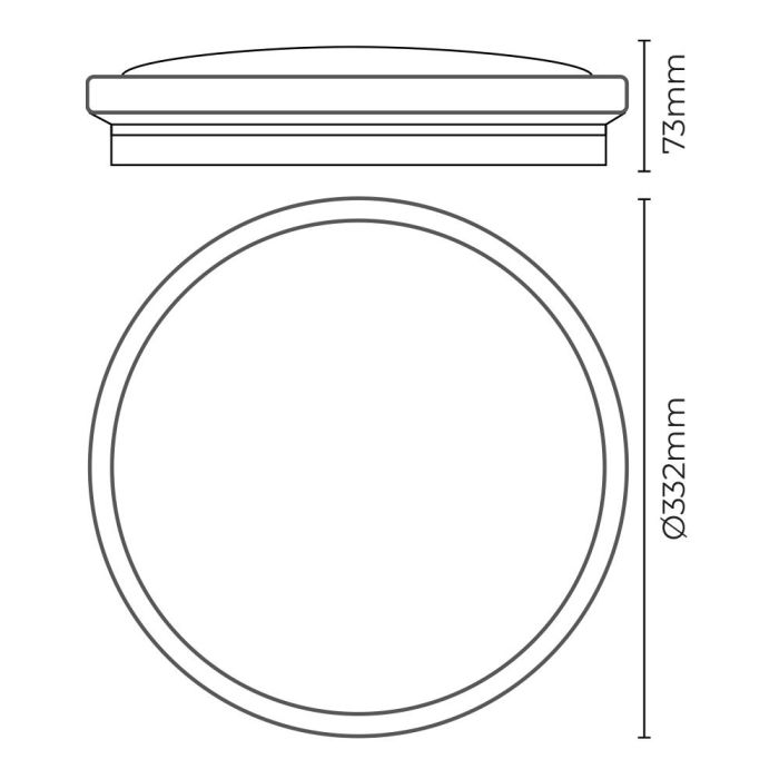Aplique superficie circular led 18w 1820lm 6500k ø33x5,5cm efecto madera edm 1