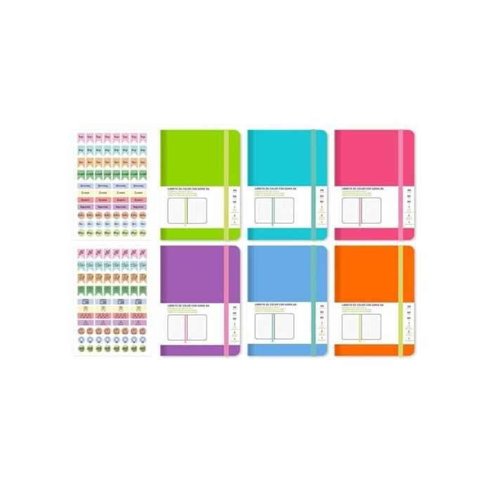 Golden libreta con goma soft pastel a6 colores surtidos Golden libreta con goma soft pastel a6 colores surtidos
