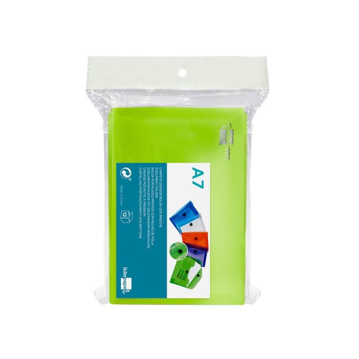 Carpeta Liderpapel Dossier Broche 44223 Polipropileno Din A7 Verde Translucido 12 unidades 5