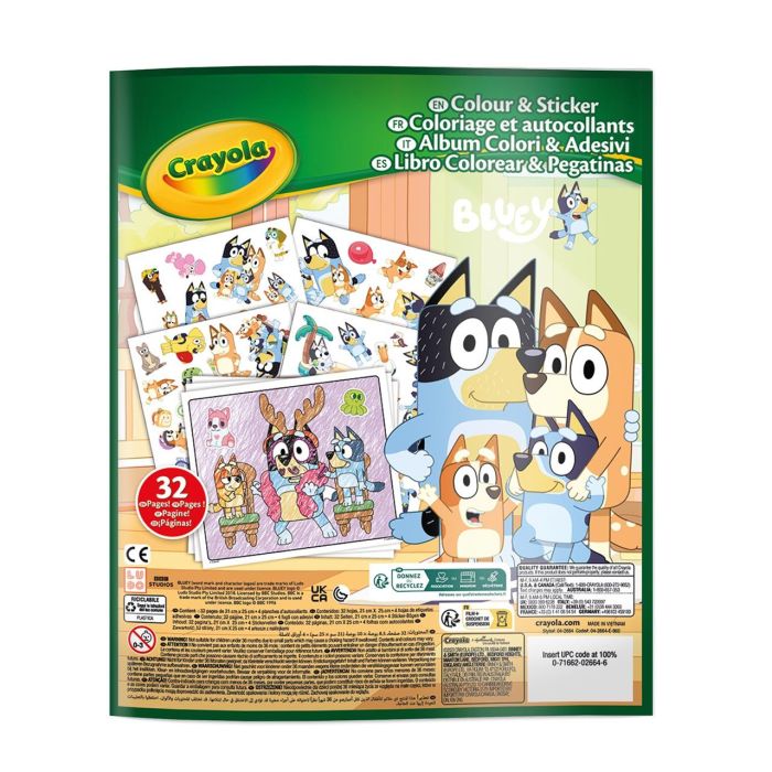 Libro Para Colorear + Stickers Bluey 04-2664 Crayola 5