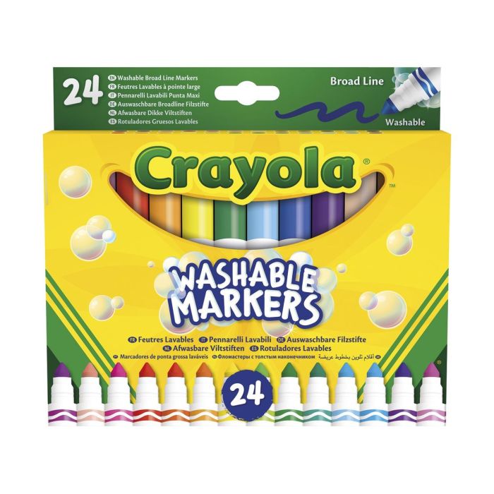 24 Rotuladores Súper Lavables Maxi Punta 58-6570 Crayola