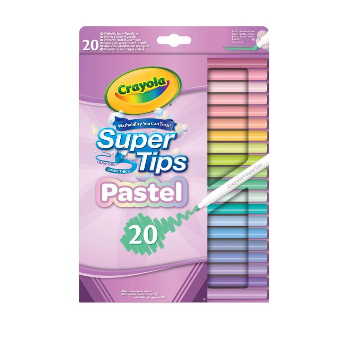 20 Rotuladores Super Punta Lavables Pastel 58-7517 Crayola