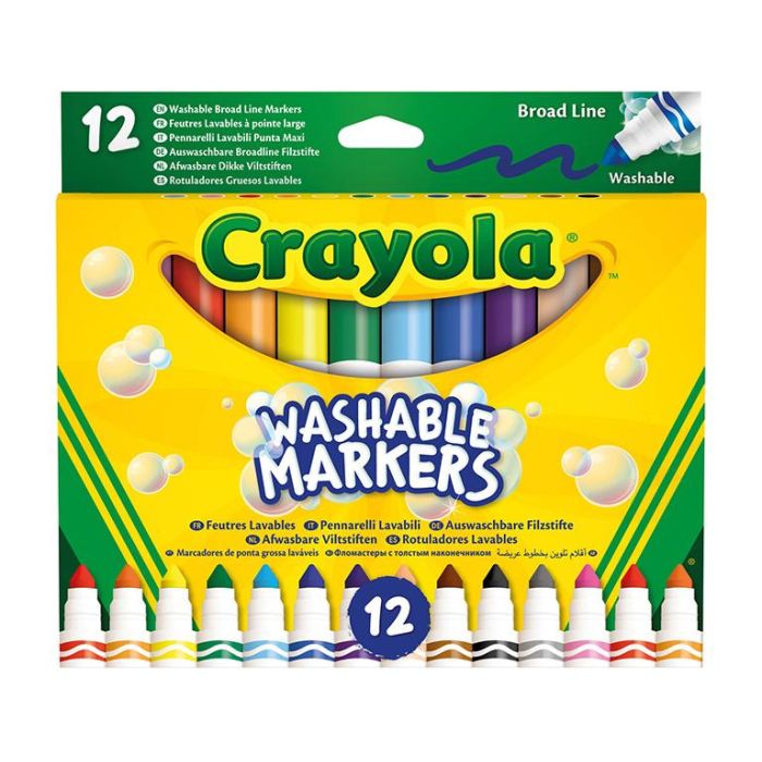 12 Rotuladores Súper Lavables Maxi Punta 58-8340 Crayola