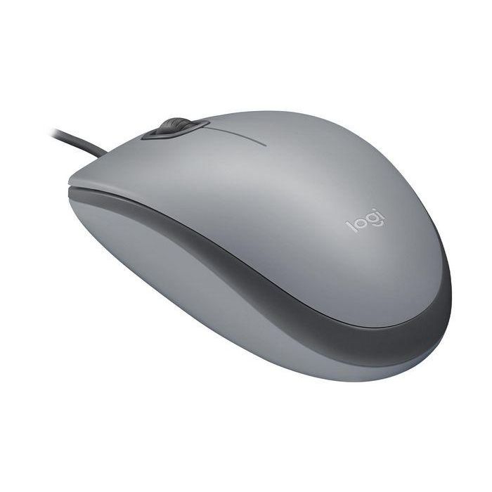 Logitech M110 Ratón Silencioso con Cable USB. Confort ambidiestro de tamaño completo, clic con más del 90% de reducción de ruido.