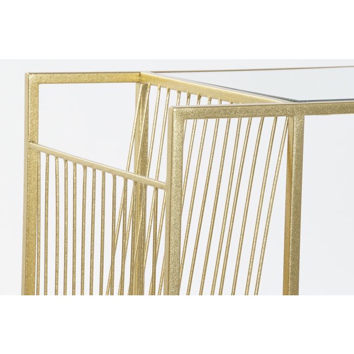DKD Home Decor Revistero Dorado Metal y Espejo 35 x 71 x 48 cm 2 DKD Home Decor Revistero Dorado Metal y Espejo 35 x 71 x 48 cm 2