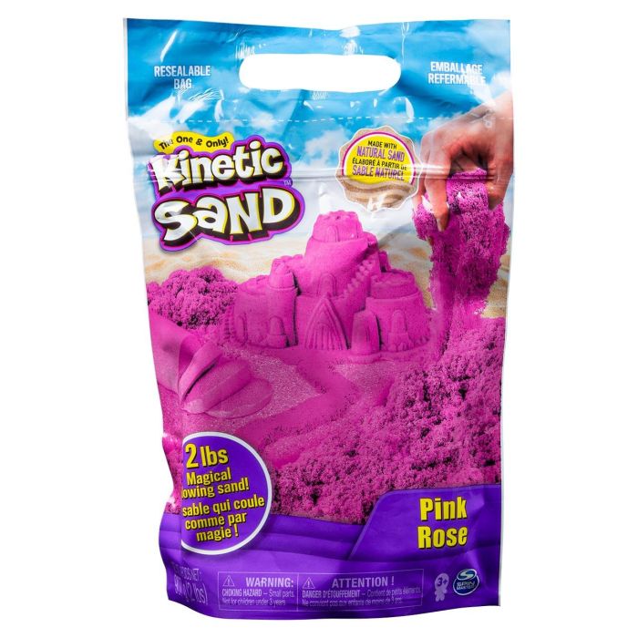 Spin Master 6047185 Kinetic Sand Arena Mágica Rosa 907g Bolsa Juguete para Moldear y Crear, Nunca Seca, Edad +3 Años