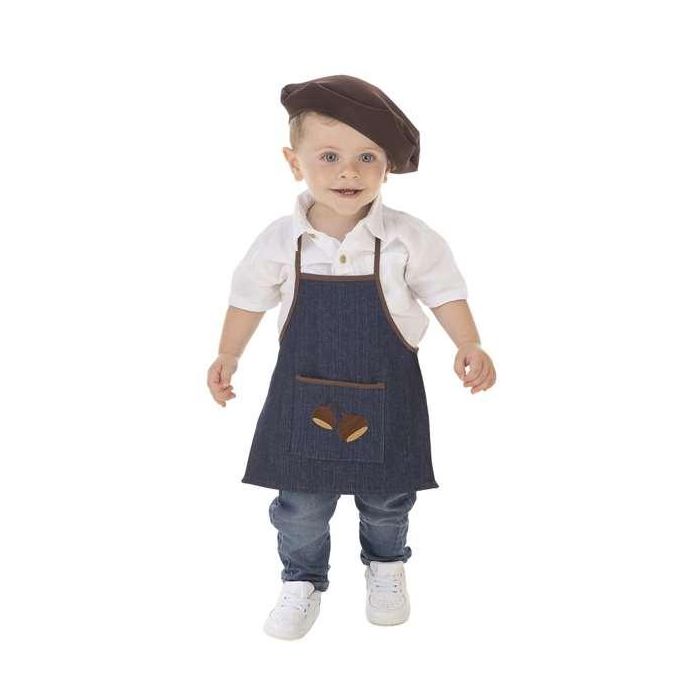 Castañero Jeans para bebé, talla 12 meses, poliéster. Edad mínima recomendada: 3 meses. Ideal para niños y niñas.