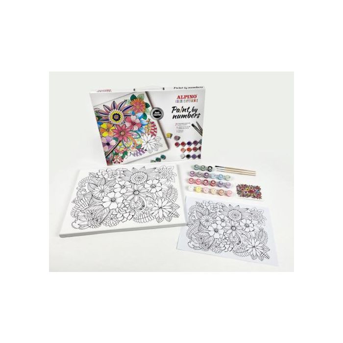 Alpino Set de Pintura por Números Color Experience Completo con Lienzo 40x30 cm, 21 Pinturas Acrílicas 3ml y 3 Pinceles 1