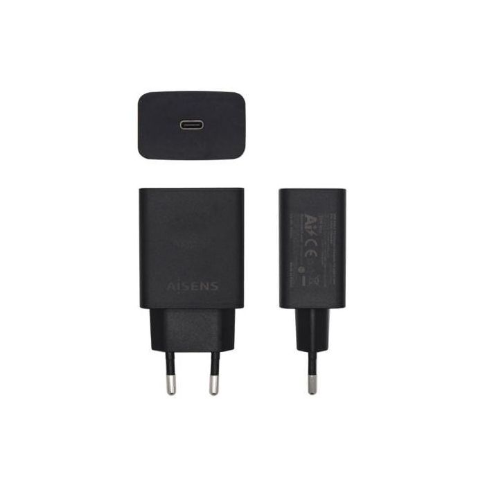 Aisens Cargador USB-C PD3.0 20W, 1 Puerto, Compatible con móviles, tablets y más, Negro 1 Aisens Cargador USB-C PD3.0 20W, 1 Puerto, Compatible con móviles, tablets y más, Negro 1
