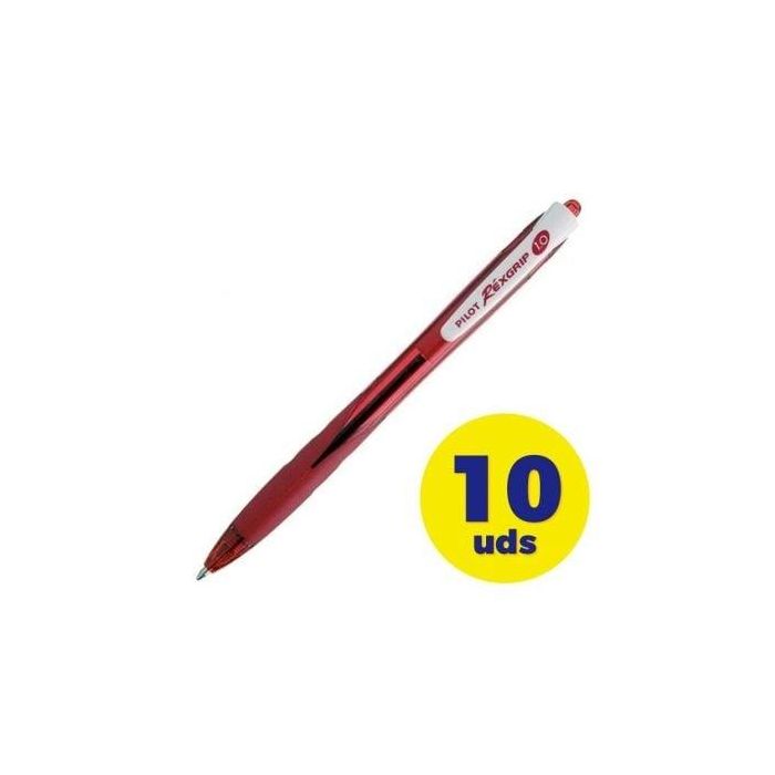 Pilot Bolígrafo Rexgrip Begreen 1.0 Rojo (Set de 10) (Set de 10)