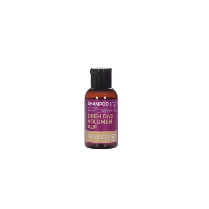 BENECOS Champú Volumen Uva Mini Viaje 50ml Bio Vegano Certificado Cosmos Organic