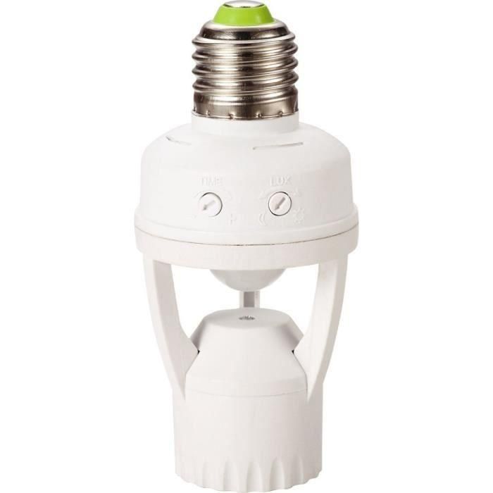Casquillo E27 - GAO - Detector - 360°, duración ajustable, compatible con LED/CFL Casquillo E27 - GAO - Detector - 360°, duración ajustable, compatible con LED/CFL
