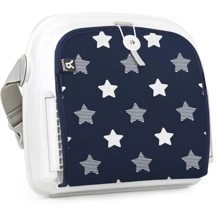 Benbat Silla Elevadora para Bebé Portátil, Lavable y Plegable para Mesa de Comedor con Arnés de Seguridad Ajustable - Azul Marino