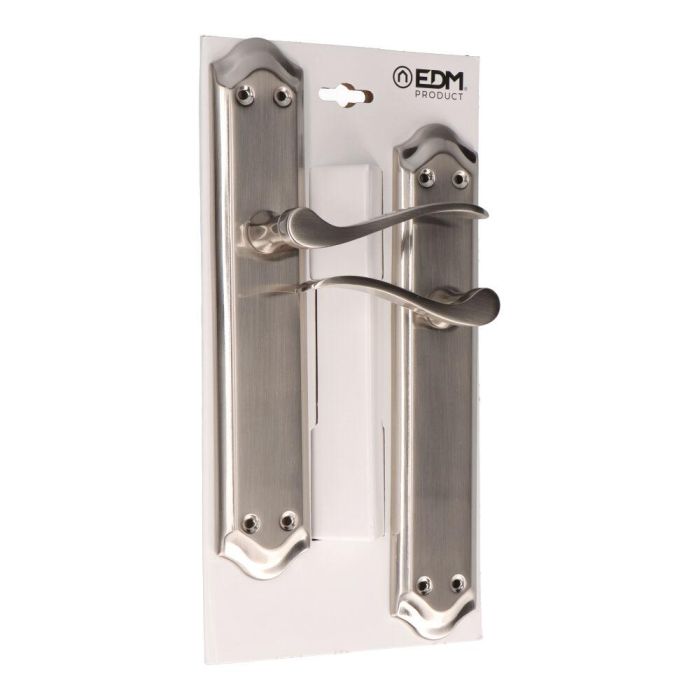 Edm Juego de Manillas 202 Níquel Satinado Acero Aluminio Placa 256x47mm 1