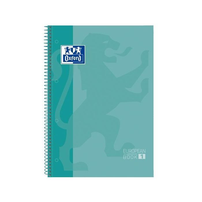 Oxford Cuaderno Classic Europeanbook 1 Write&Erase A4+ 80H Linea Microperforado Pack 5 Ud Ice Mint