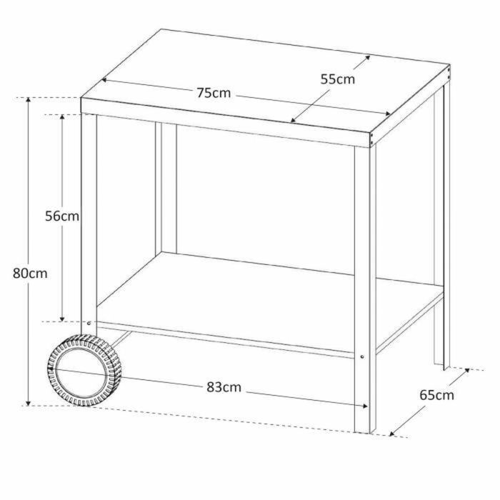 Carro de Acero para Plancha / Barbacoa COOK'IN GARDEN - Media S - Gris/Negro