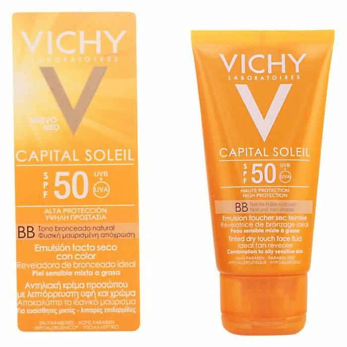 Protector Solar con Color Vichy Ideal Soleil BB SPF50 Crema (50 ml)